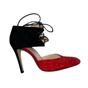 Bionda Castana Red & Black Suede Shoes Size 37